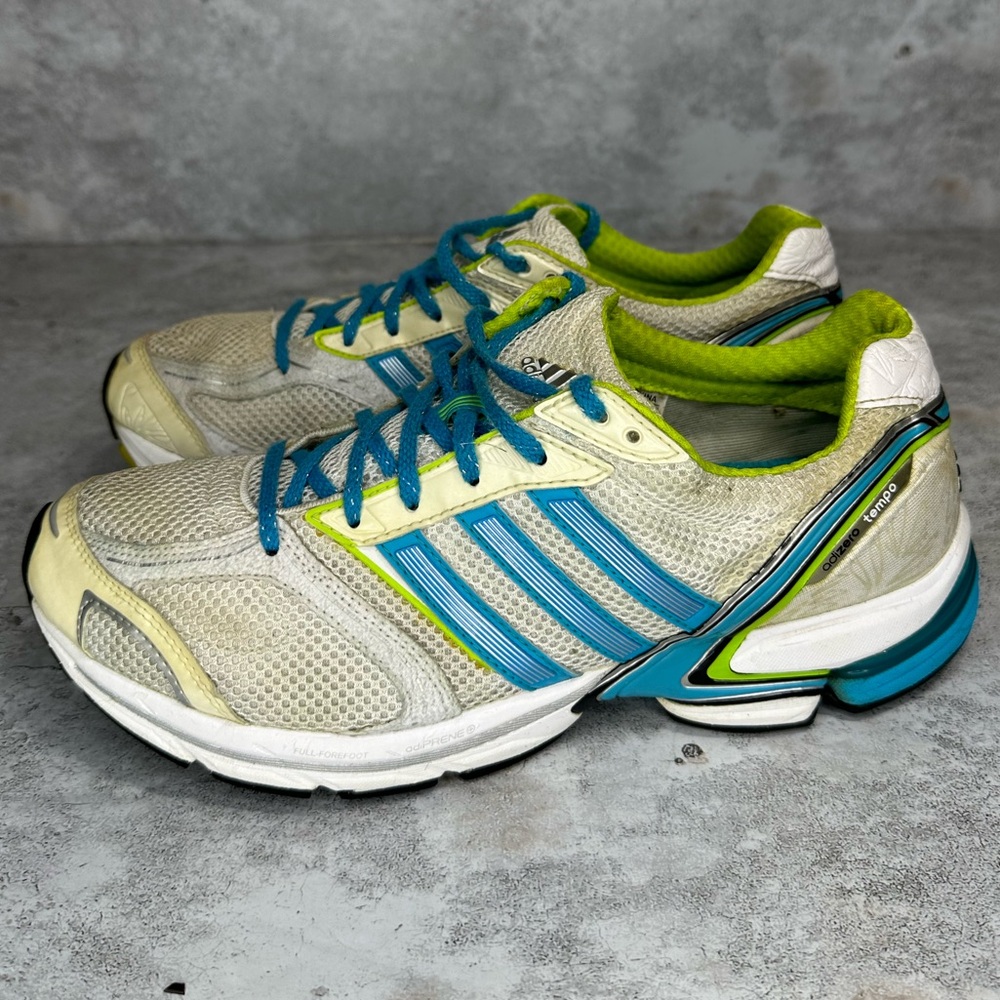Adidas G41430 Adizero Tempo 4 Women's Running‎ Shoes White Blue Green US 9